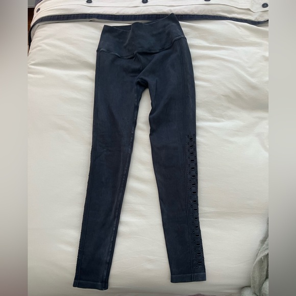 Spiritual gangster navy ribbed leggings with detailing on side size s - Picture 5 of 5